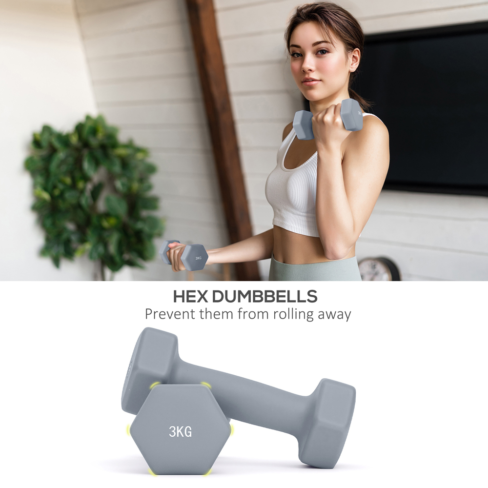 SPORTNOW Green Hex Dumbbell Set with Storage Rack 6 Pack Image 7