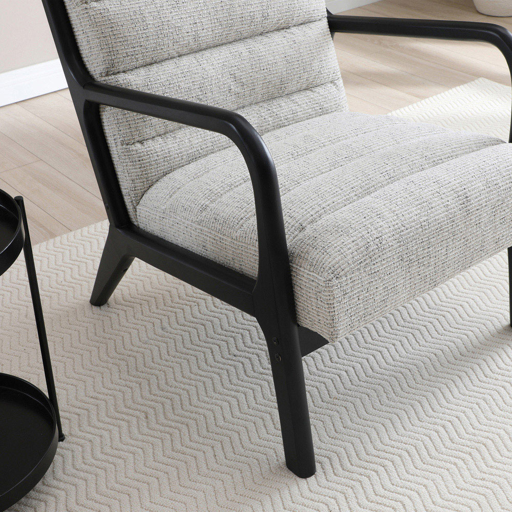 Otis Black and Natural Cord Static Ribbed Armchair Image 6