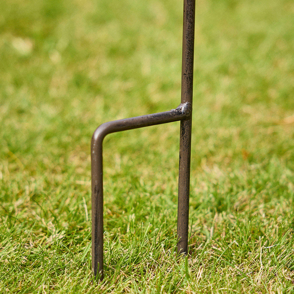 Dibor Antique Brown Cast Iron Bird Standing Rain Gauge Image 6