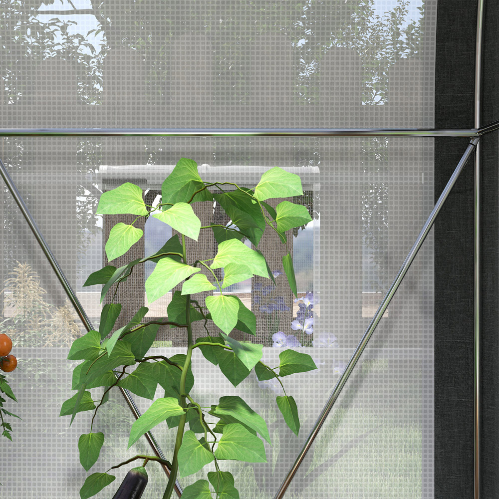 Outsunny 6.5 x 9.7ft Walk-in Tunnel Greenhouse with Mesh Door and Window Image 4