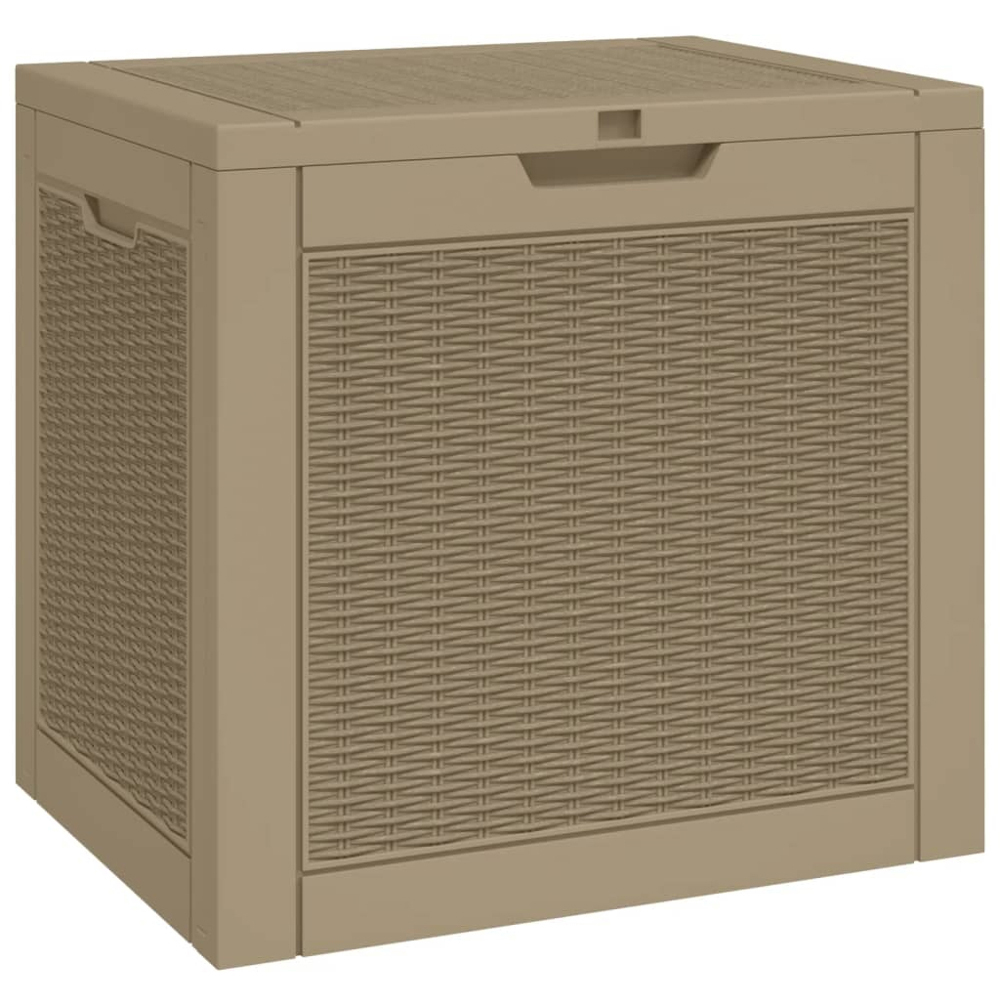 vidaXL 118L Brown Polypropylene Garden Storage Box Image 1