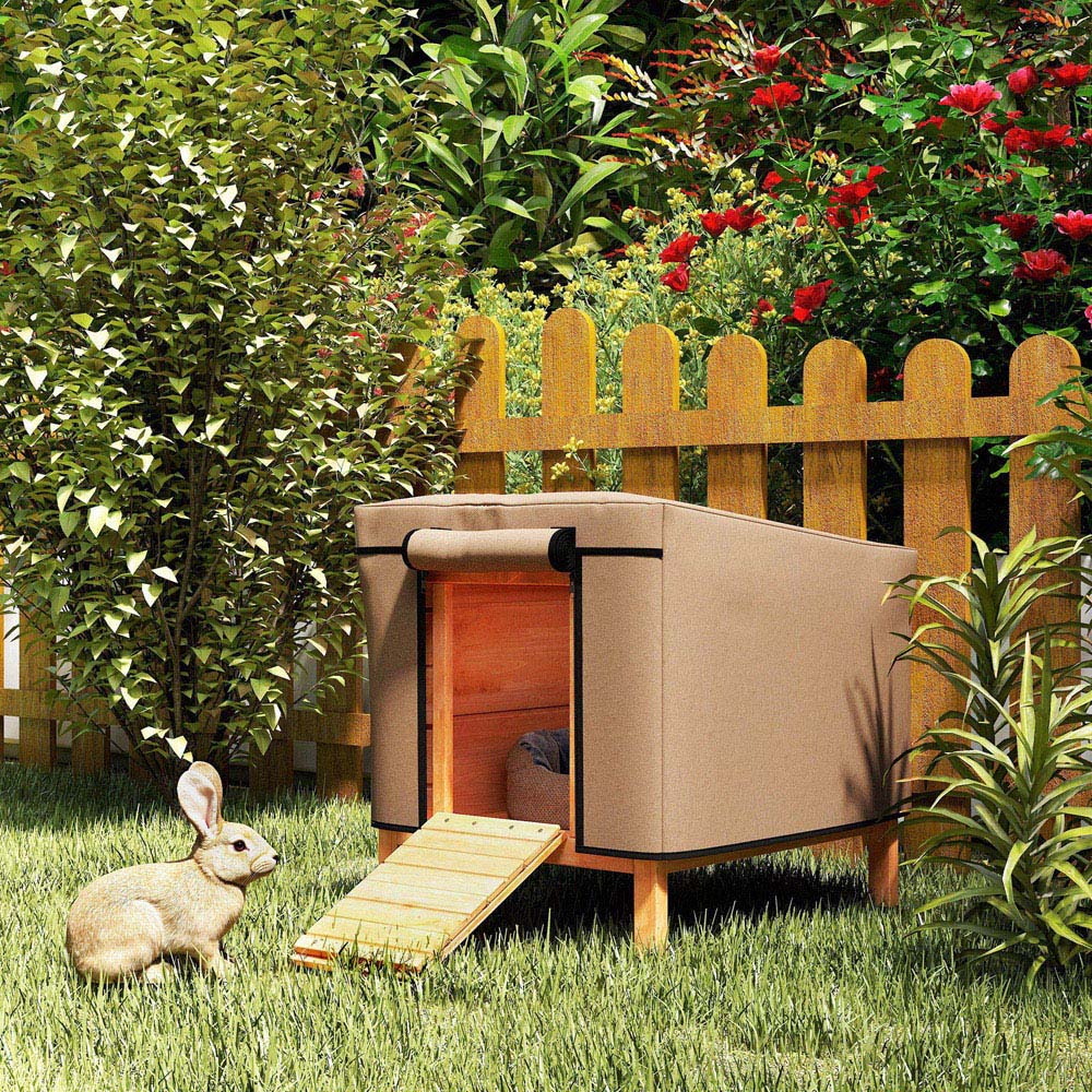 PawHut Brown Small Animal Pet Hutch Image 7
