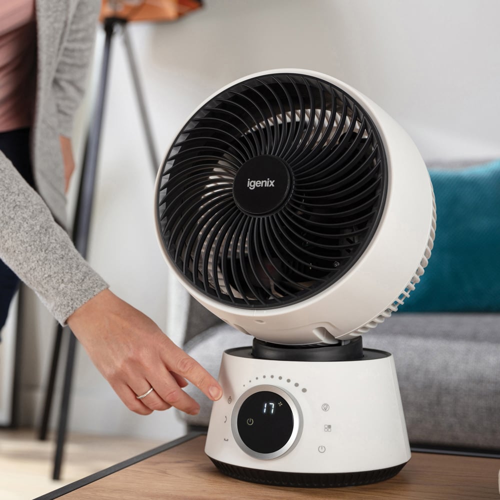 Igenix White Digital Turbo Air Circulator Desk Fan 9 inch Image 7