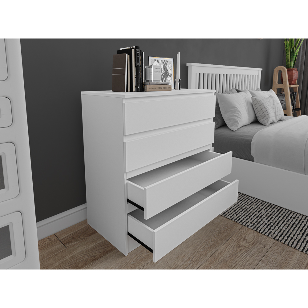 Flair Toivo 4 Drawer White Chest of Drawers Image 4