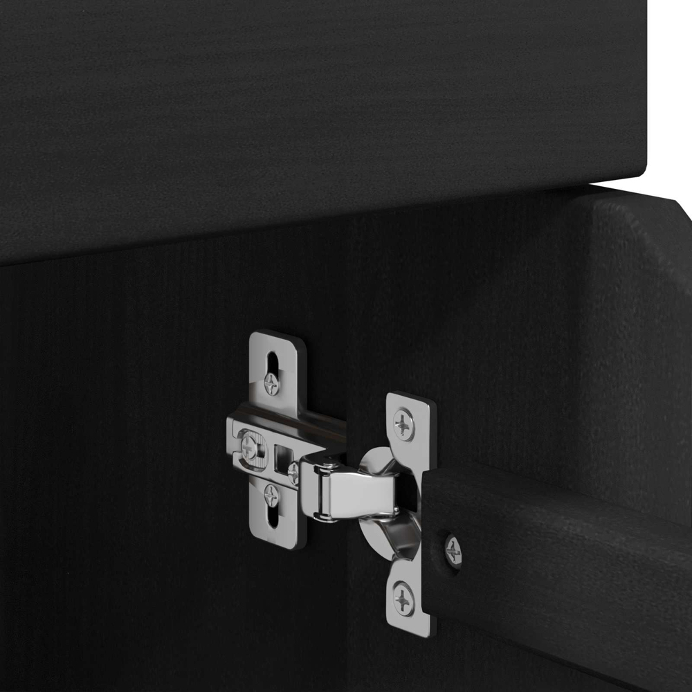 vidaXL Single Door 7 Drawer Black Rolling Storage Cabinet Image 7