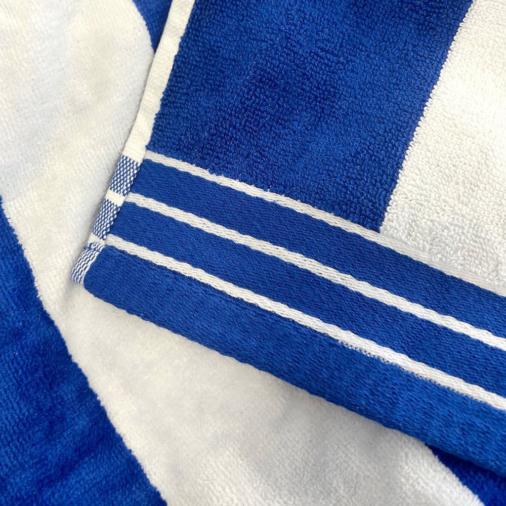 Allure Bath Fashions Jumbo Cabana Cotton Blue Stripe Beach Towel Image 3