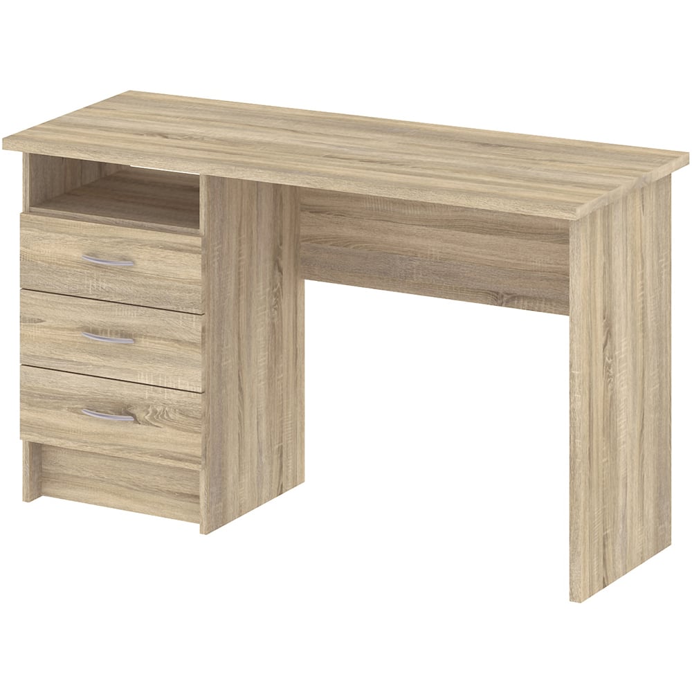 Florence Function Plus 3 Drawer Desk Oak Effect Image 3