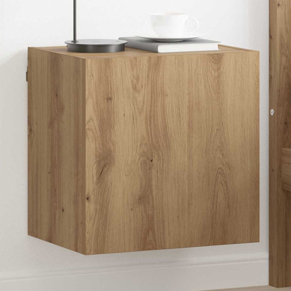 vidaXL Single Door Artisan Oak Wall Mounted Square TV Cabinet Image 1