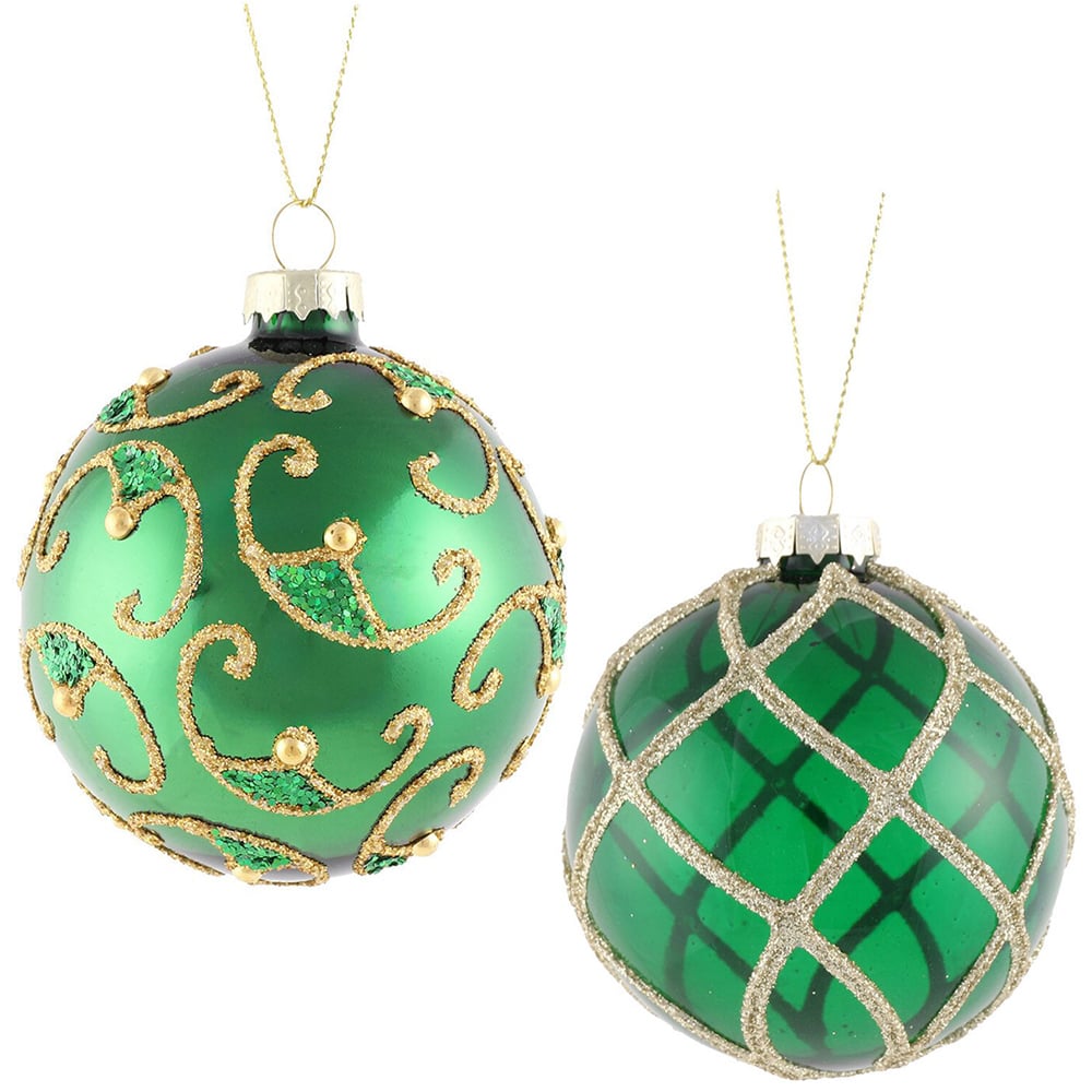 Shiny Green and Gold Bauble - Green & Gold Image 1