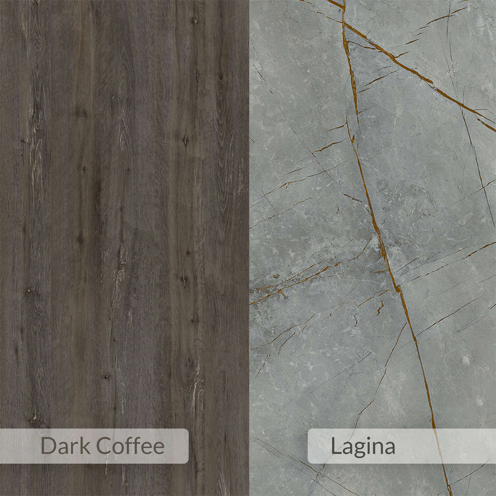 Decortie Clara Dark Coffee and Gold Marble Effect Console Sideboard Image 5