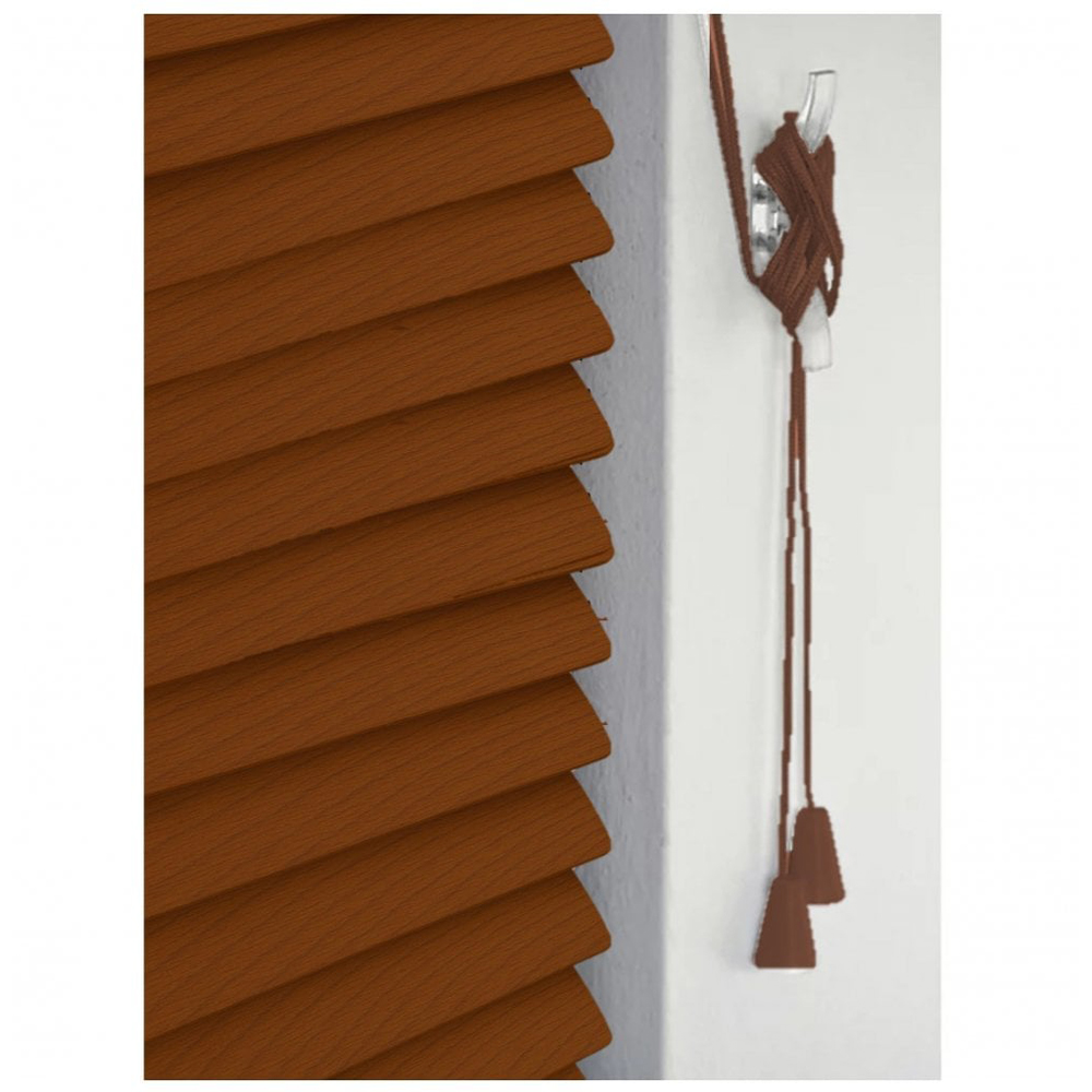 New Edge Blinds Wood Grain PVC Venetian Blind Cherry 75cm Image 3