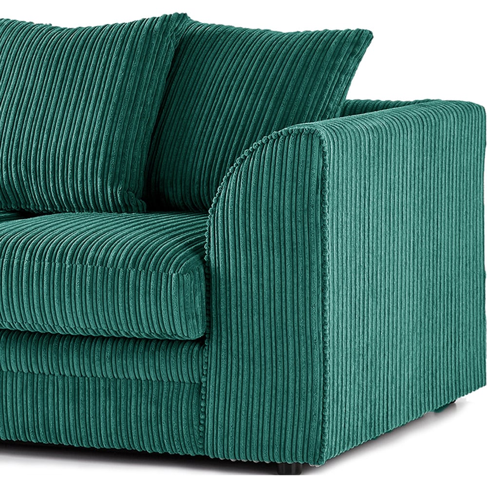 Luxor 3 Seater Teal Jumbo Cord Left Hand Facing Corner Sofa Image 4