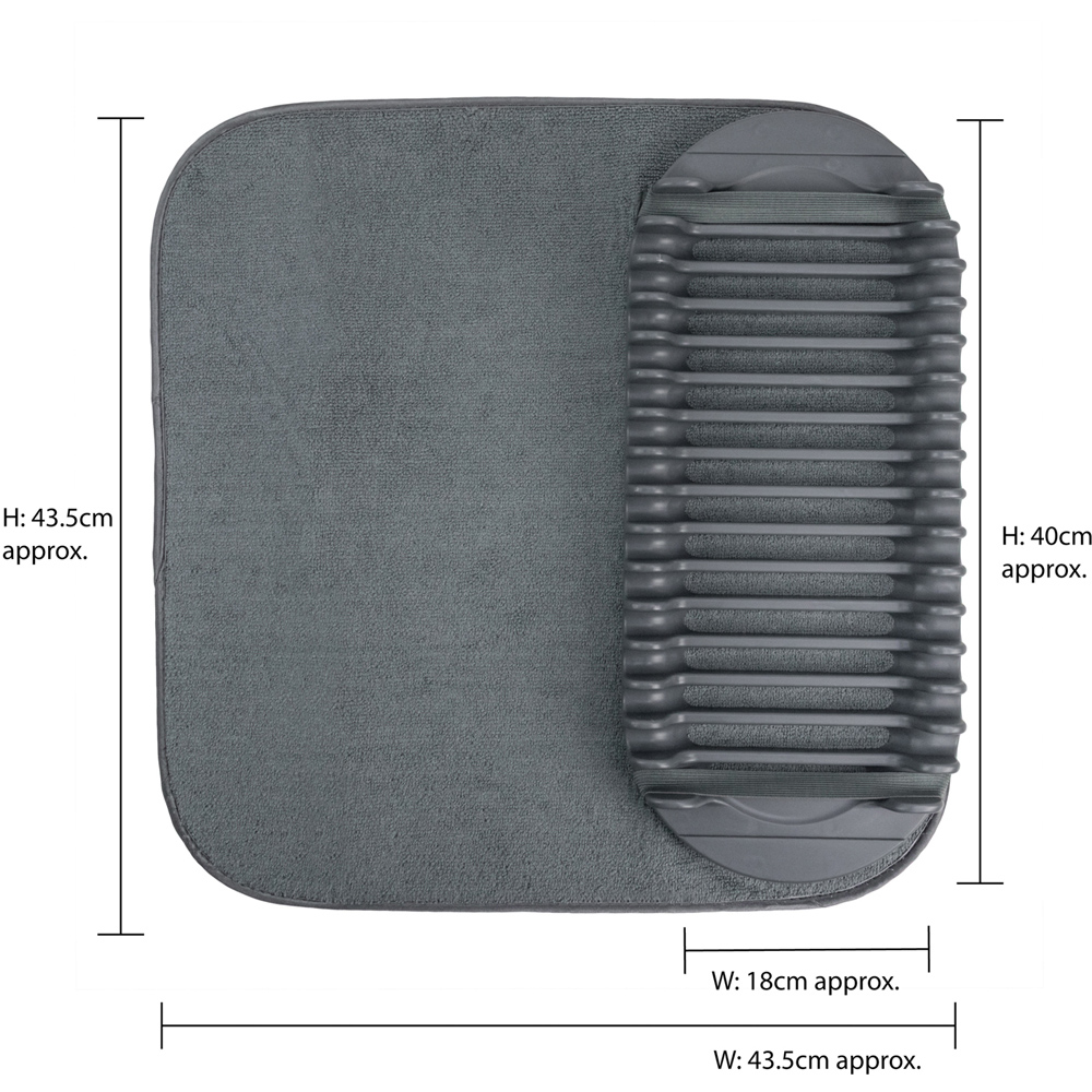 JVL Kitchen Sesha Dish Microfibre Drying Mat with Rack Image 8