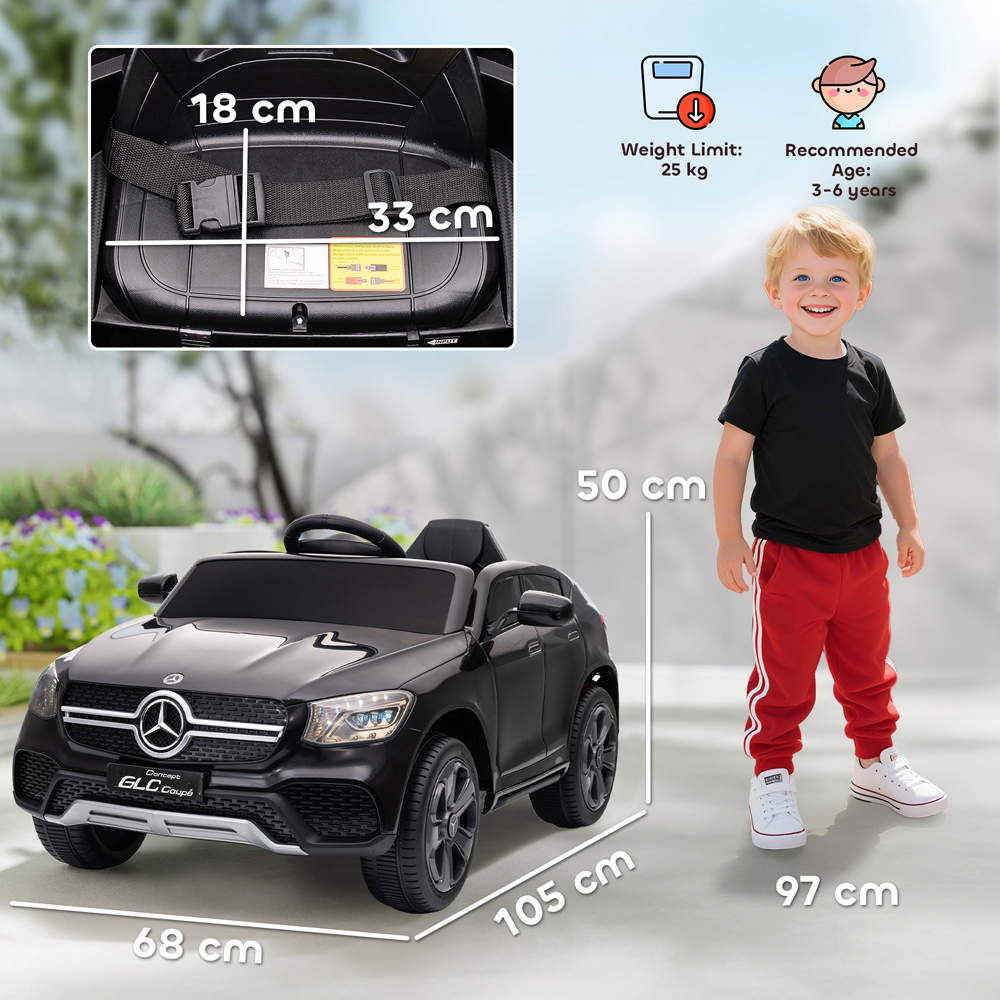 Tommy Toys Black Mercedes Benz GLC Licensed Kids Ride on Car with Remote Image 9