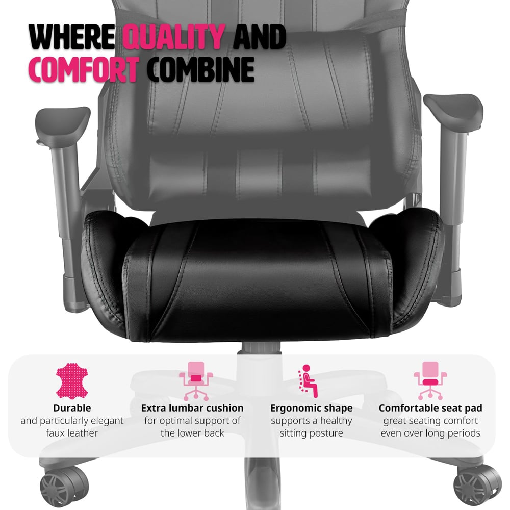 tectake Black Gaming Chair Image 8
