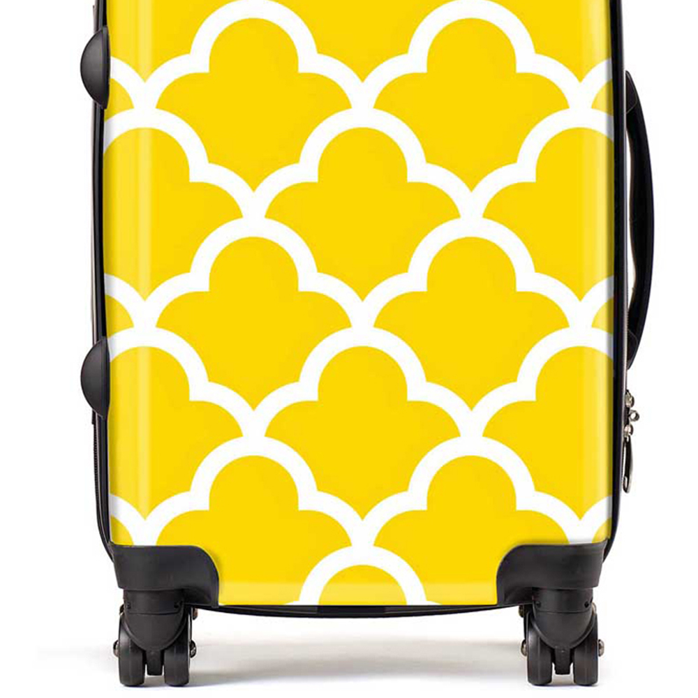Warren Reed Designer Cabin Geometric Yellow Quatrefoil Wave Suitcase Image 2