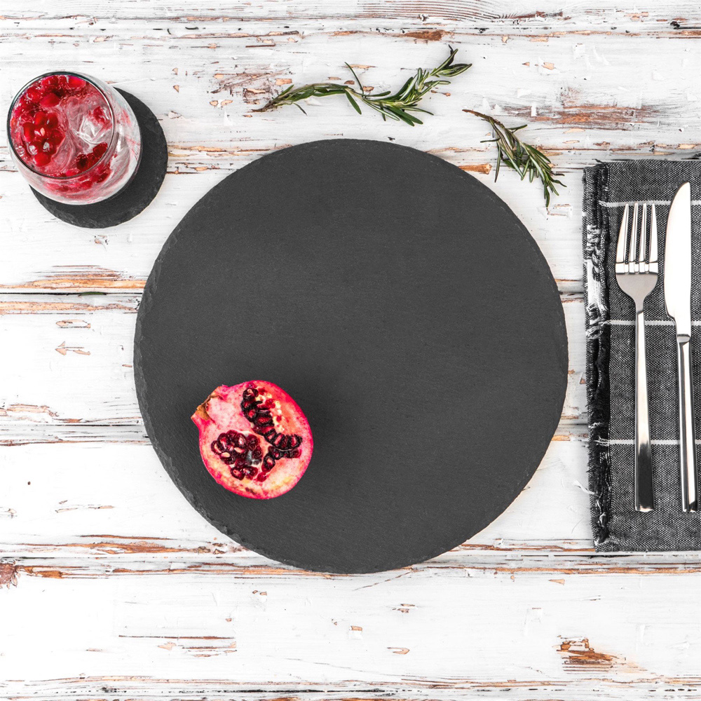 Argon Tableware Round Slate Placemat 30cm 24 Pack Image 2