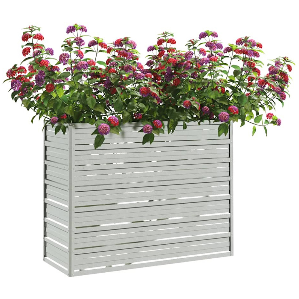 vidaXL Silver Galvanised Steel Raised Garden Bed 77 x 100 x 40cm Image 2