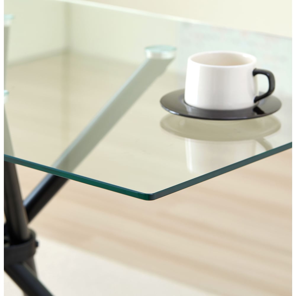 Indoor Living Miami 4 Seater Rectangle Glass Dining Table Image 3
