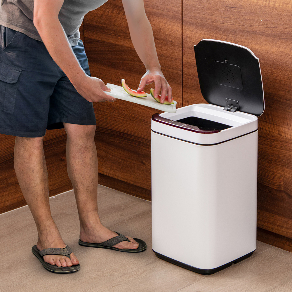 Costway White Intelligent Touchless Bin 13L Image 3
