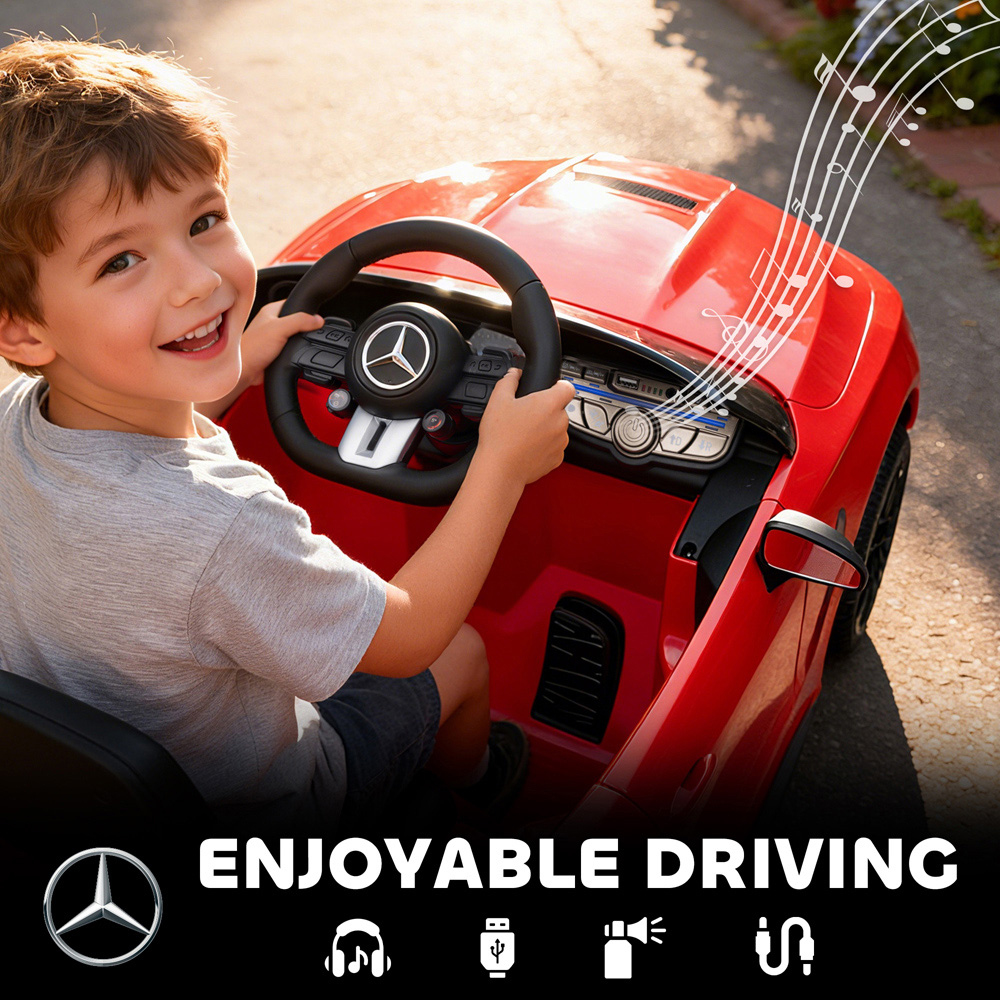 Tommy Toys Kids Red Licensed Mercedes AMG Electric Ride On Car with Remote and Seatbelt 12V Image 7