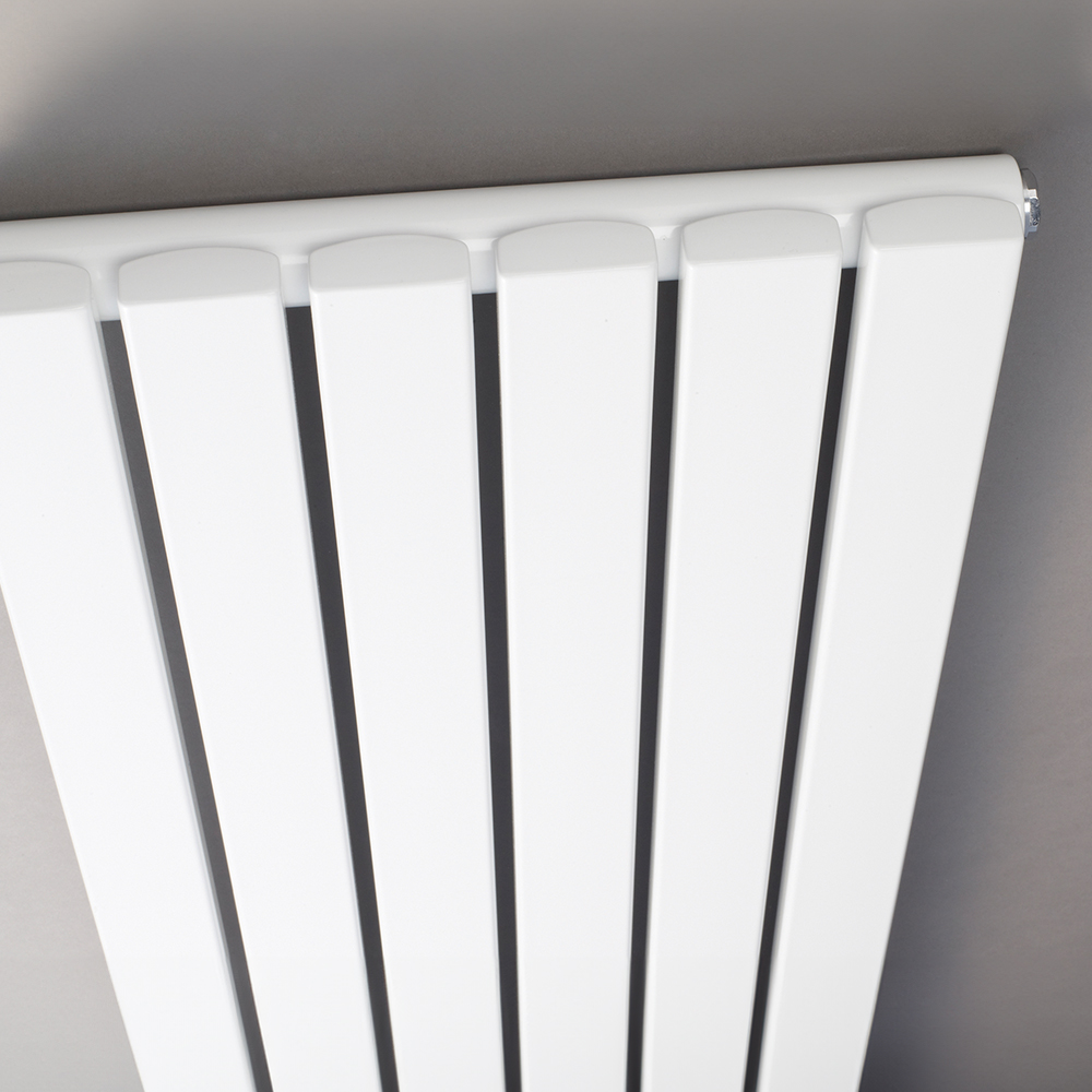 nuie Sloane Satin White Single Panel Designer Radiator 1800 x 354mm Image 2