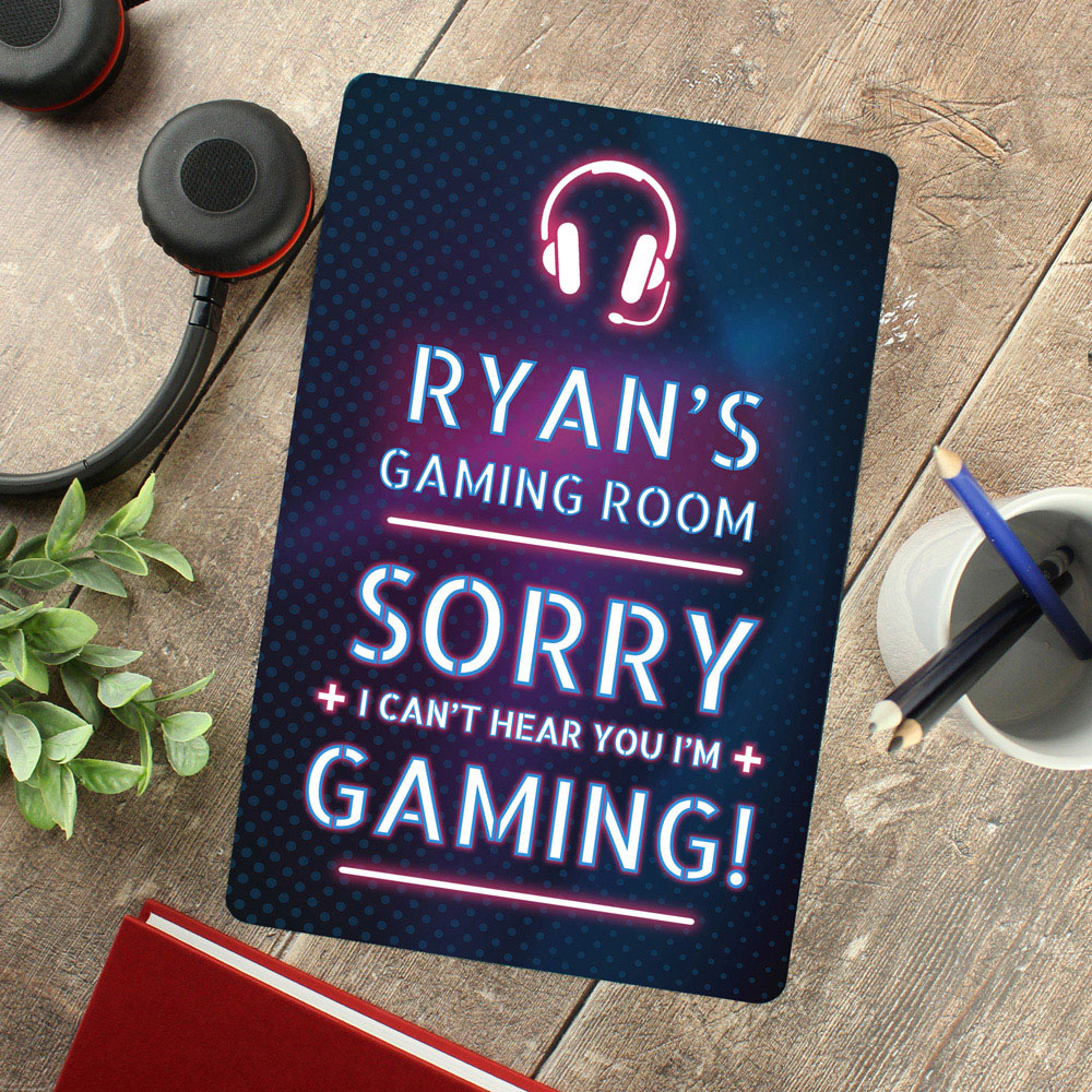 Personalised Memento Company Personalised Gamer Warning Metal Sign Image 3