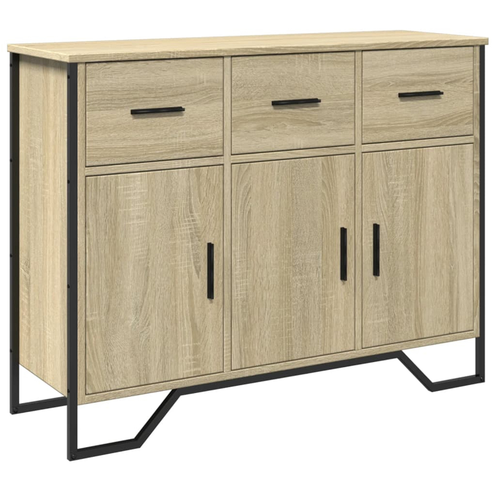 vidaXL 3 Door 3 Drawer Sonoma Oak Large Sideboard Image 2