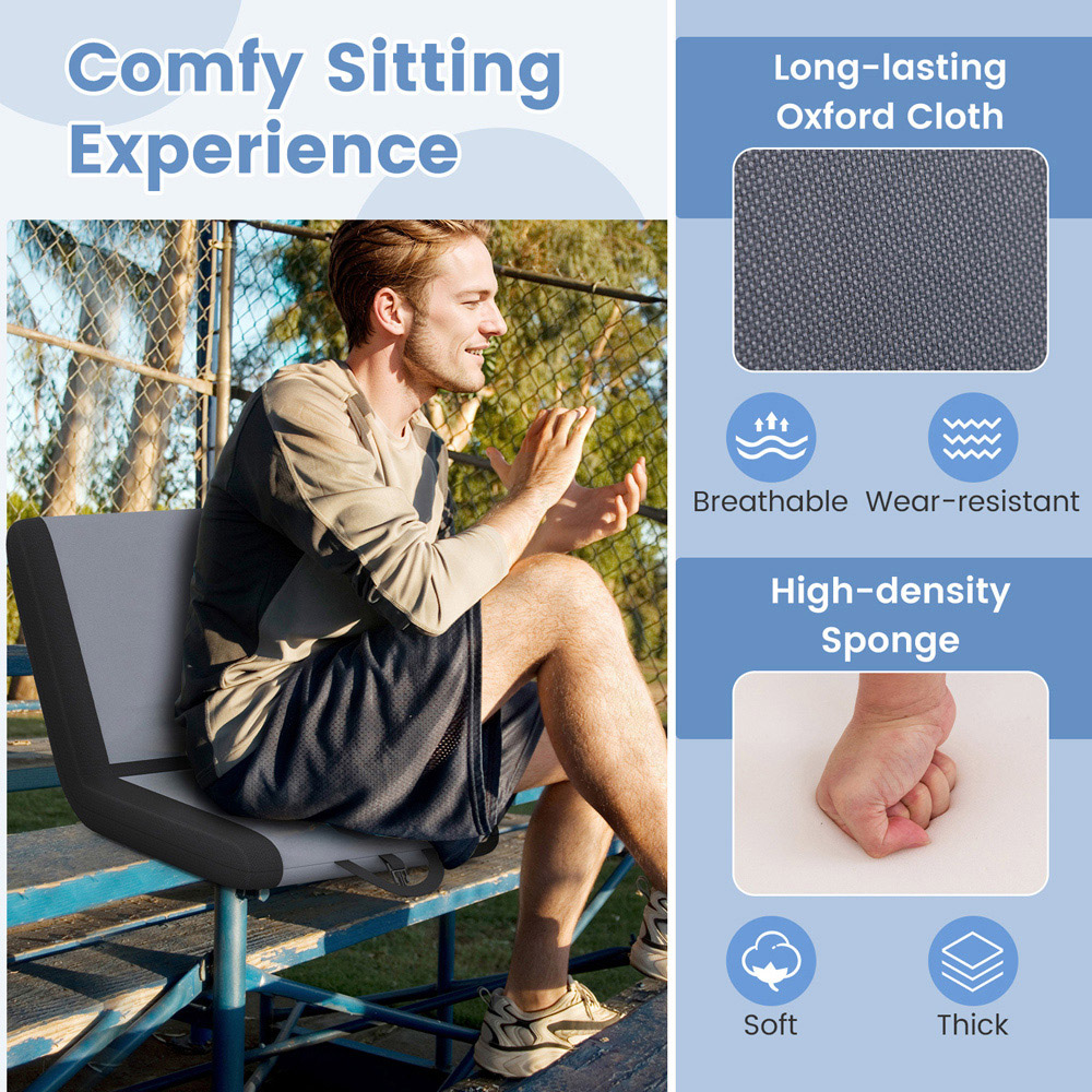 Costway Grey Reclining Padded Stadium Seat Image 5