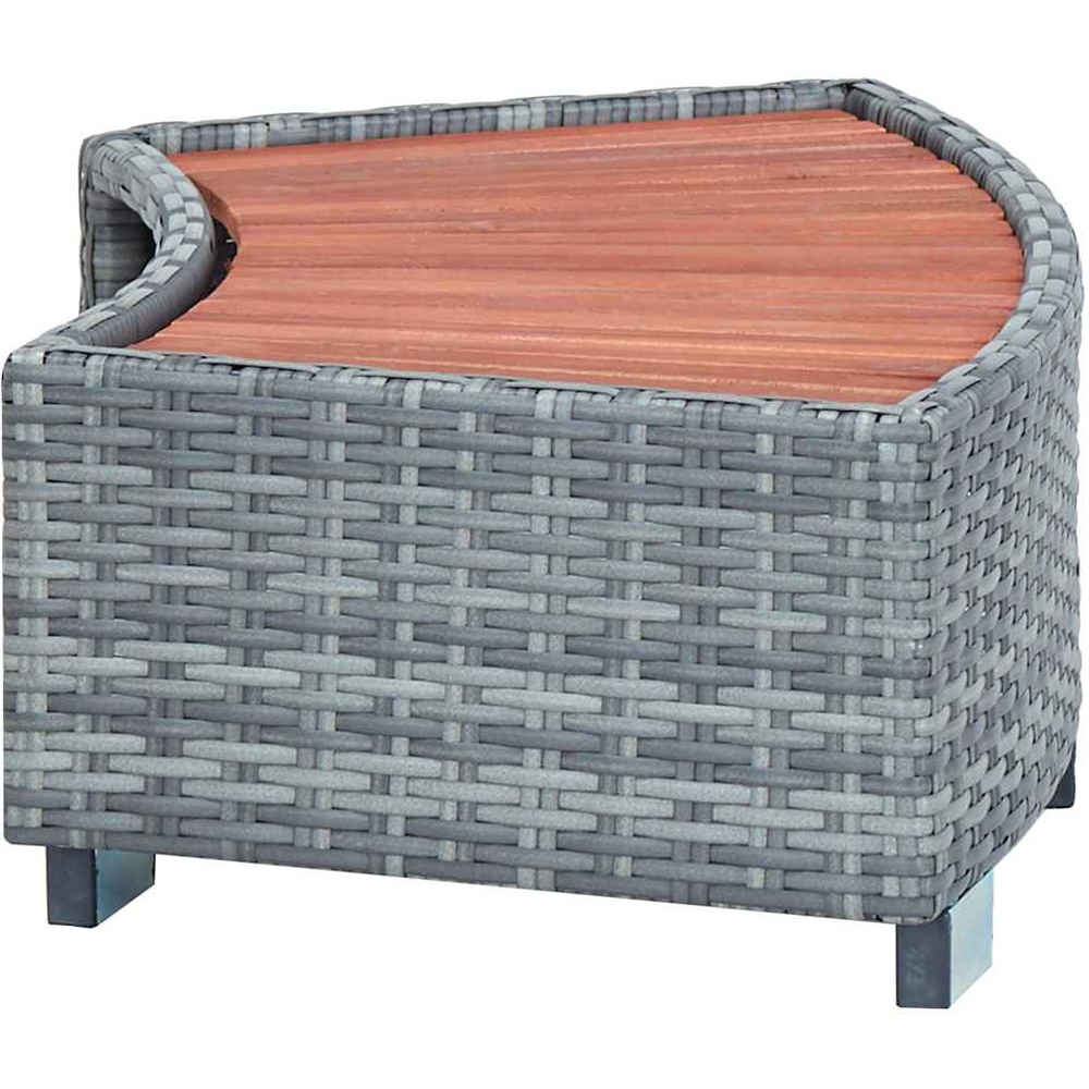 Walplus Grey PE Rattan and Eucalyptus Wood Spa Step Image 6