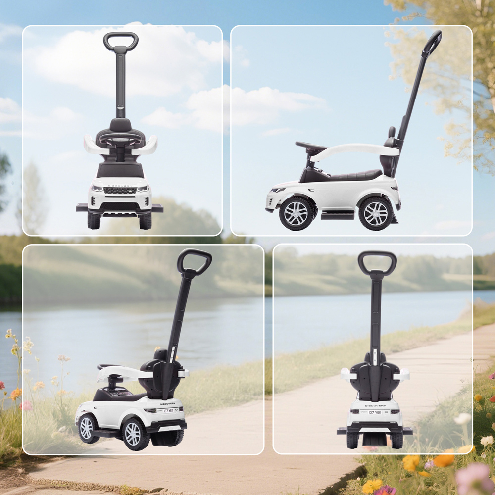 Tommy Toys AIYAPLAY 2-in-1 White Licensed Land Rover Baby Push Car with Guardrail Image 4