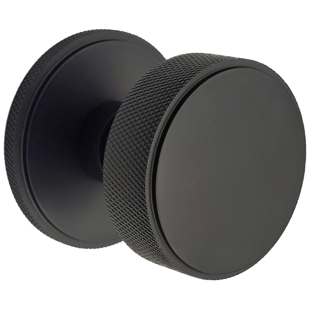 Spira Brass Matt Black Connaught Knurled Mortice Door Knob 2 Pack Image 3