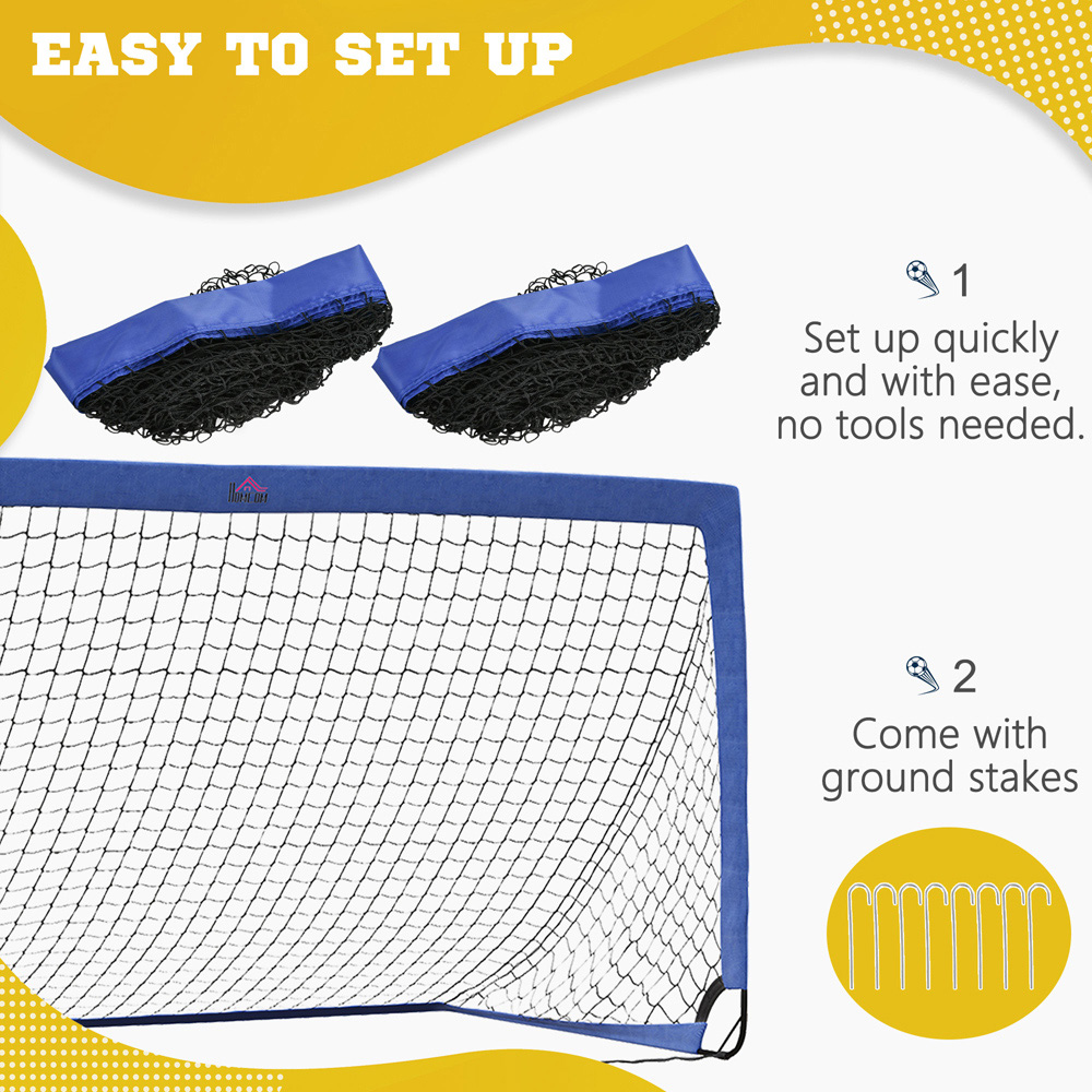 HOMCOM Blue Foldable Outdoor Football Goal with Carry Bag 6 x 3ft Image 8