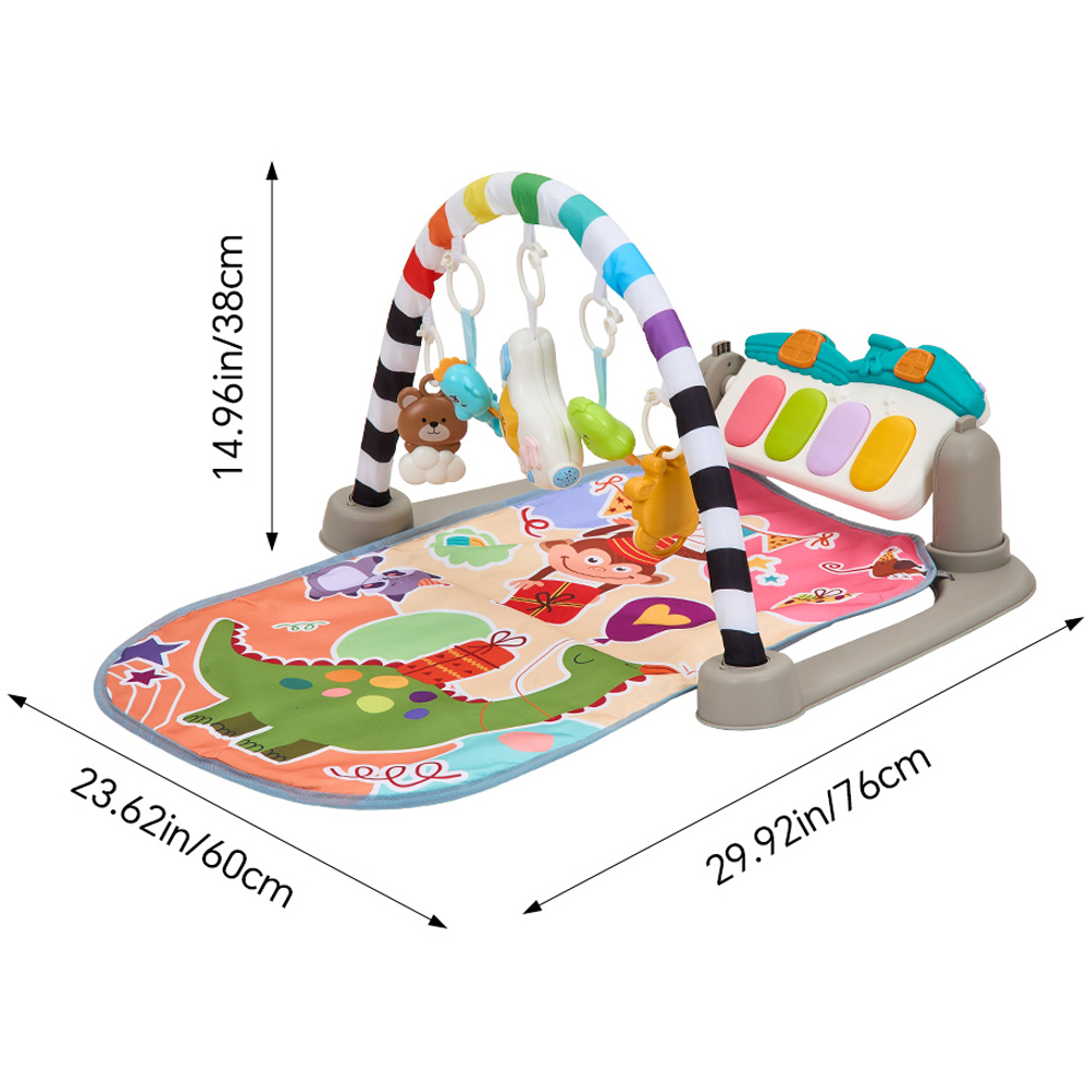 H&O Direct Musical Tummy Time Baby Play Mat with Sensory Toys and Piano Image 6