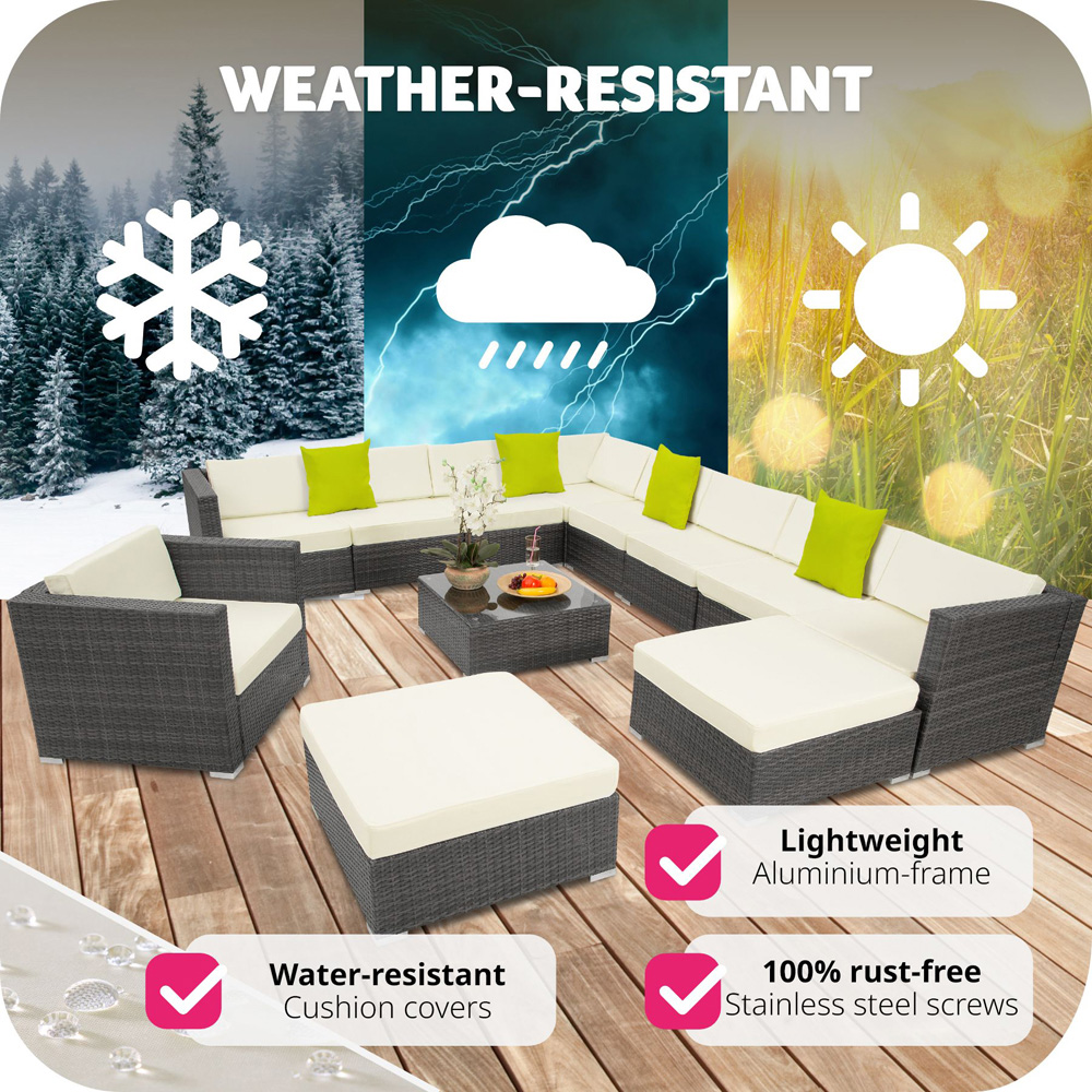 tectake Las Vegas 10 Seater Grey Garden Furniture Set Image 6