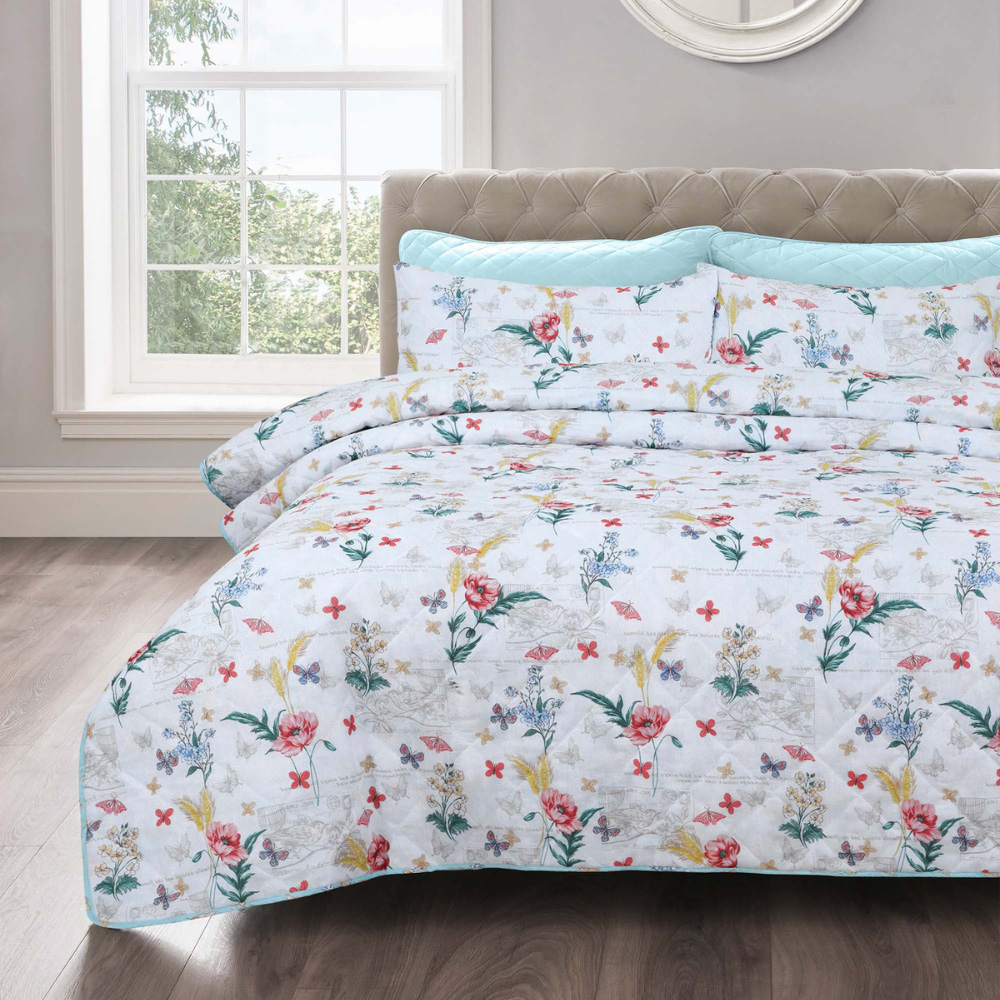Velosso King Size Sacramento Floral Bedspread Set Image 1