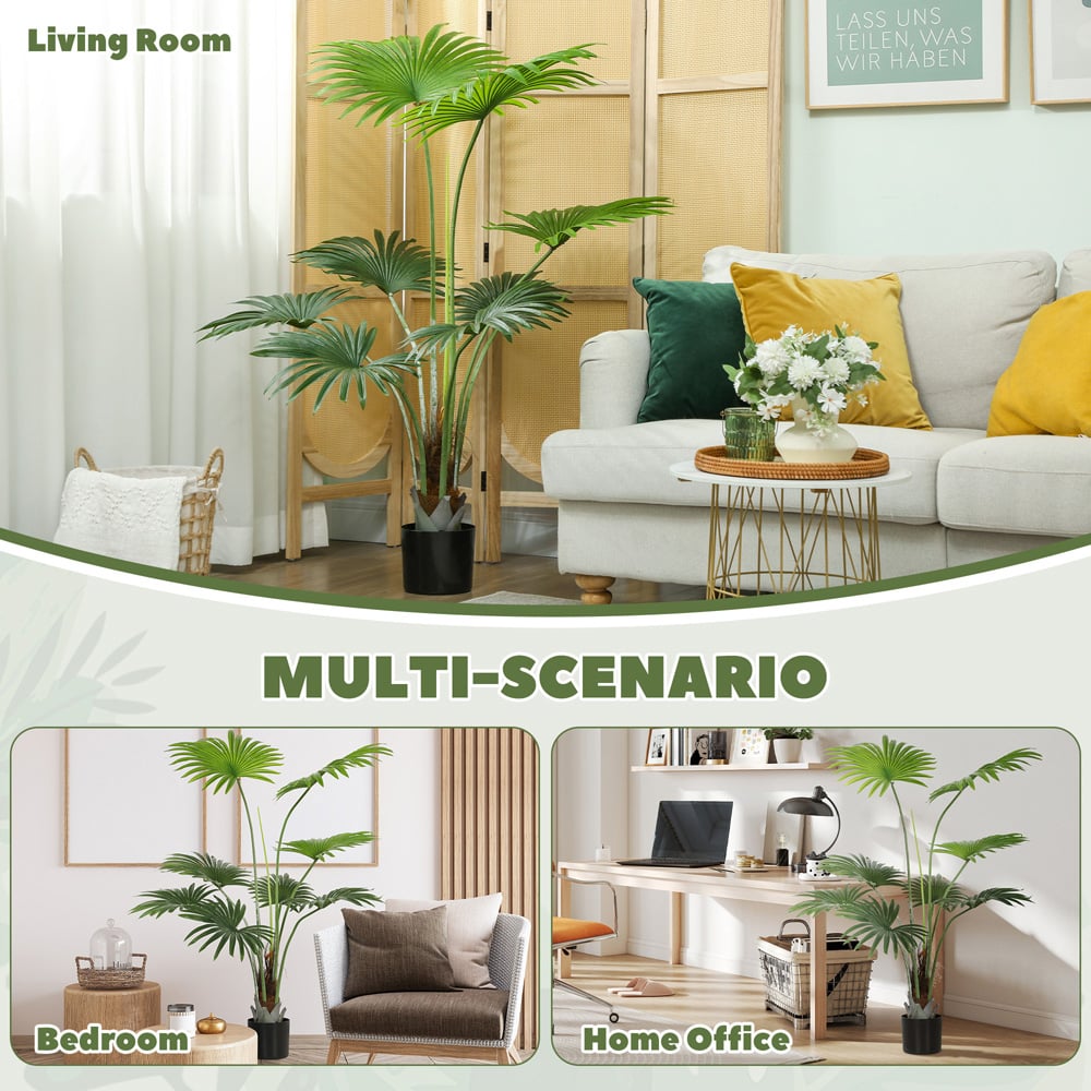 HOMCOM Palm Tree Artificial Plant Pot 145cm Image 6