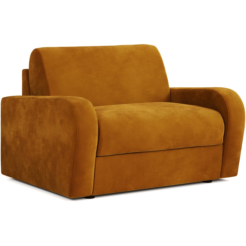 Jay-Be Deco Luxe Velvet Saffron Snuggler Sofa Bed with e-Sprung Mattress Image 2