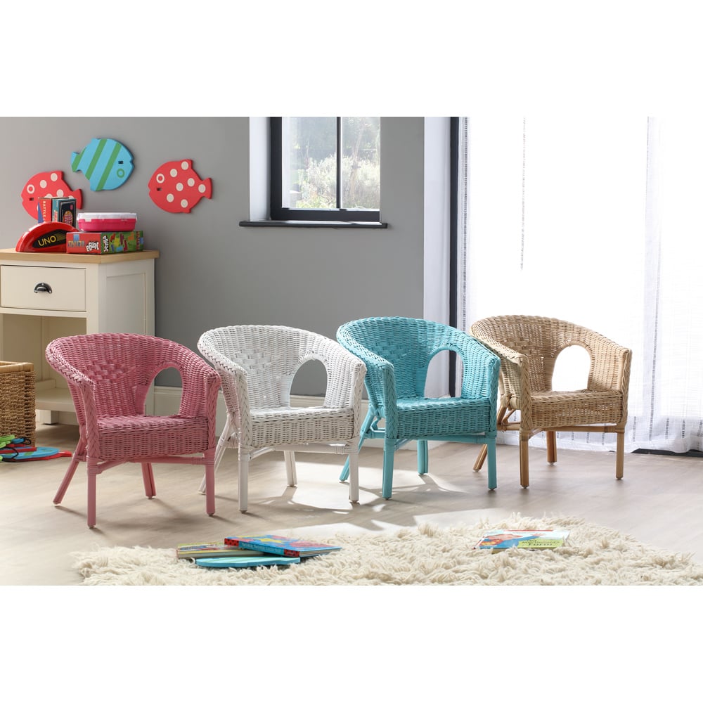 Desser White Wicker Kids Loom chair Image 4