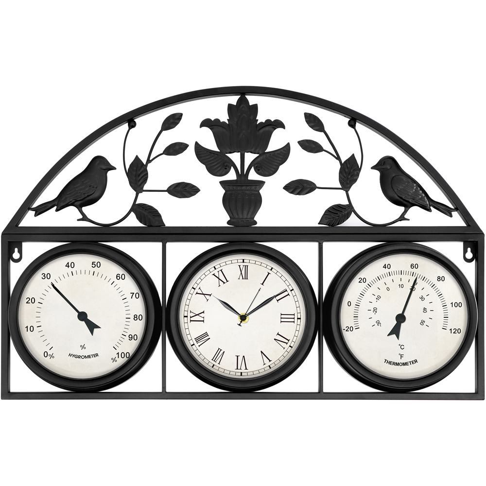 Charles Bentley Wall Clock with Thermometer and Hygrometer Image 1