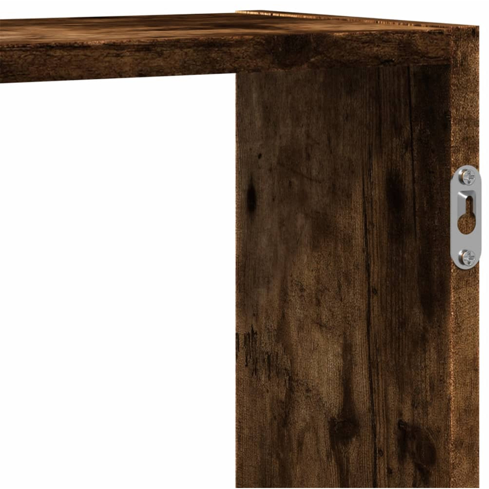 vidaXL 129 x 18 x 42cm Smoked Oak Wall Shelf Image 7