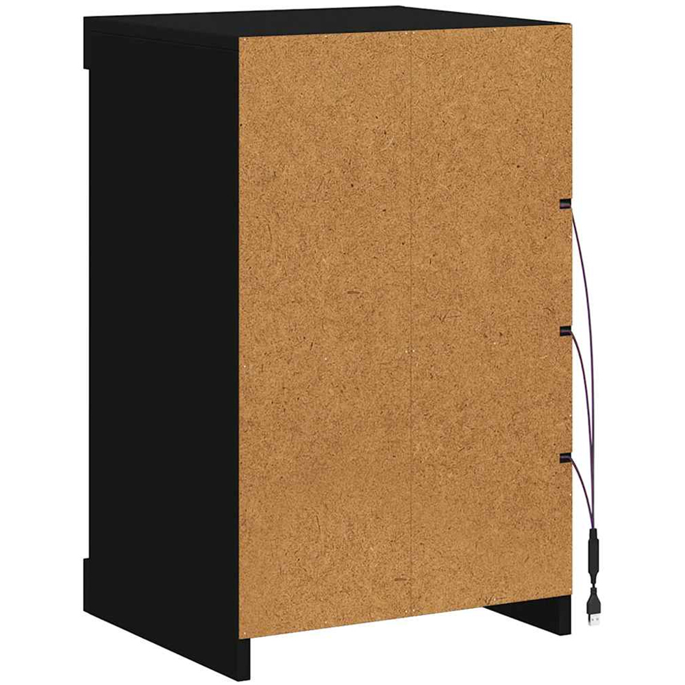vidaXL Single Glass Door 4 Shelf Black Wooden Sideboard Image 6