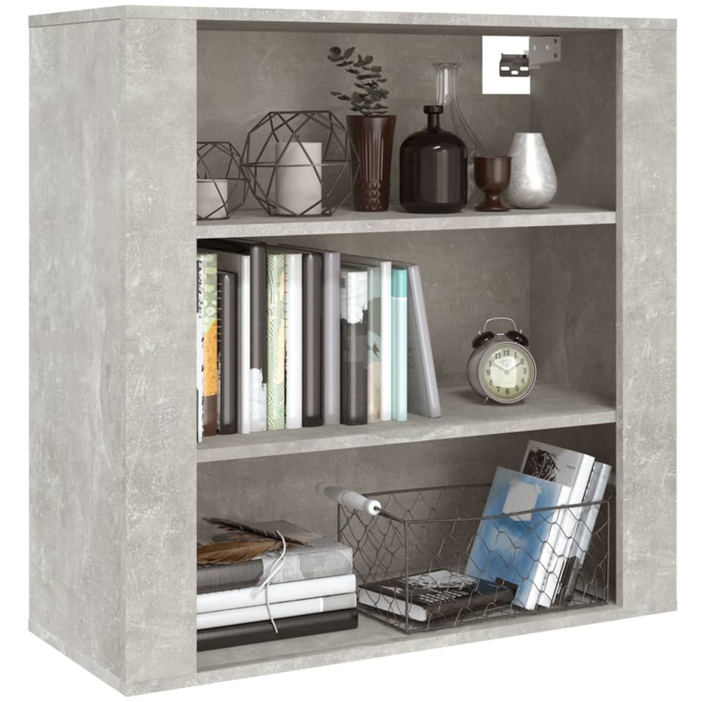 vidaXL 3 Shelf Concrete Grey Wall Cabinet Image 4