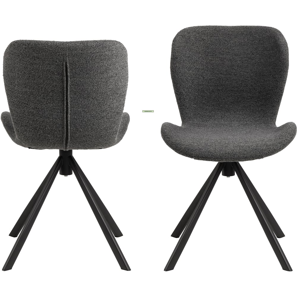 Florence Batilda Set of 2 Grey Swivel Dining Chair Image 2