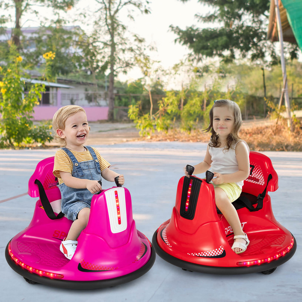 Costway Kids Red Electric Ride On Bumper Car with Dual Joysticks and Remote Control 12V Image 2
