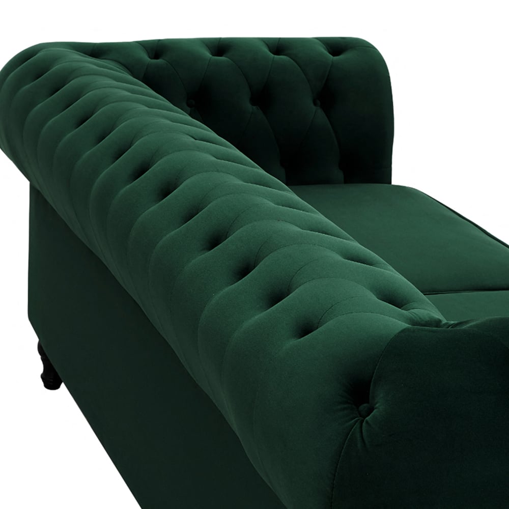 Home Detail Chesterfield 3 Seater Pleat Green Velvet Sofa Image 5