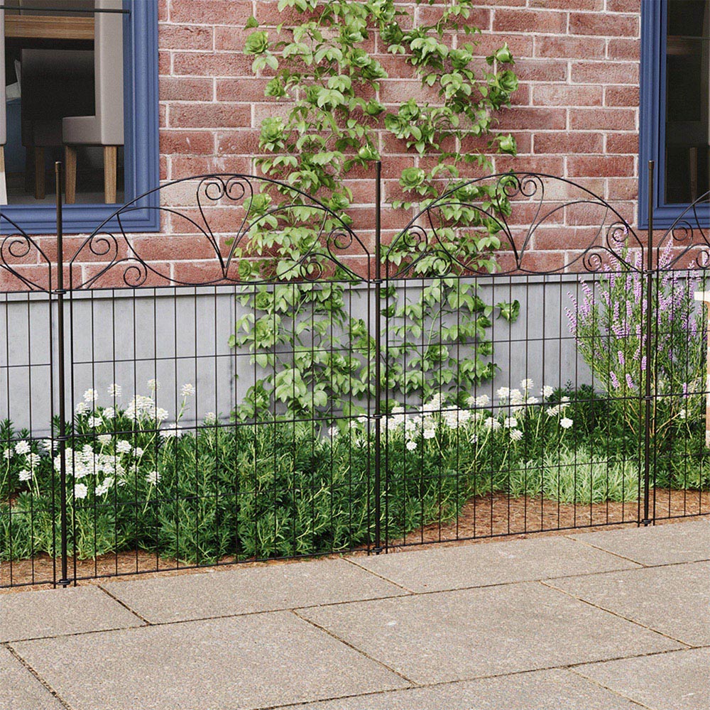 Living and Home Scroll Design 2.3 x 3.3ft 10 Panel Metal Garden Fence Image 3