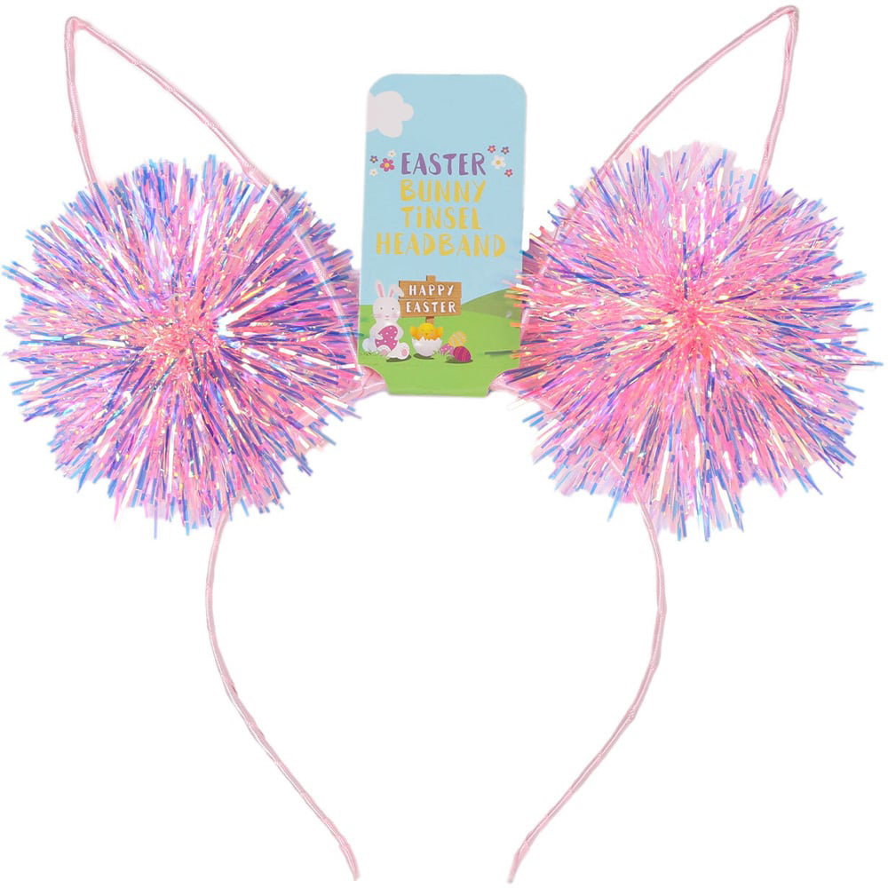 Single Easter Bunny Tinsel Headband in Assorted styles Image 5