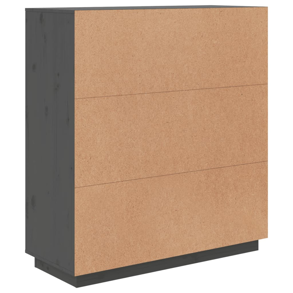 vidaXL 3 Door 3 Drawer 2 Shelf Grey Solid Pine Wood Highboard Image 9