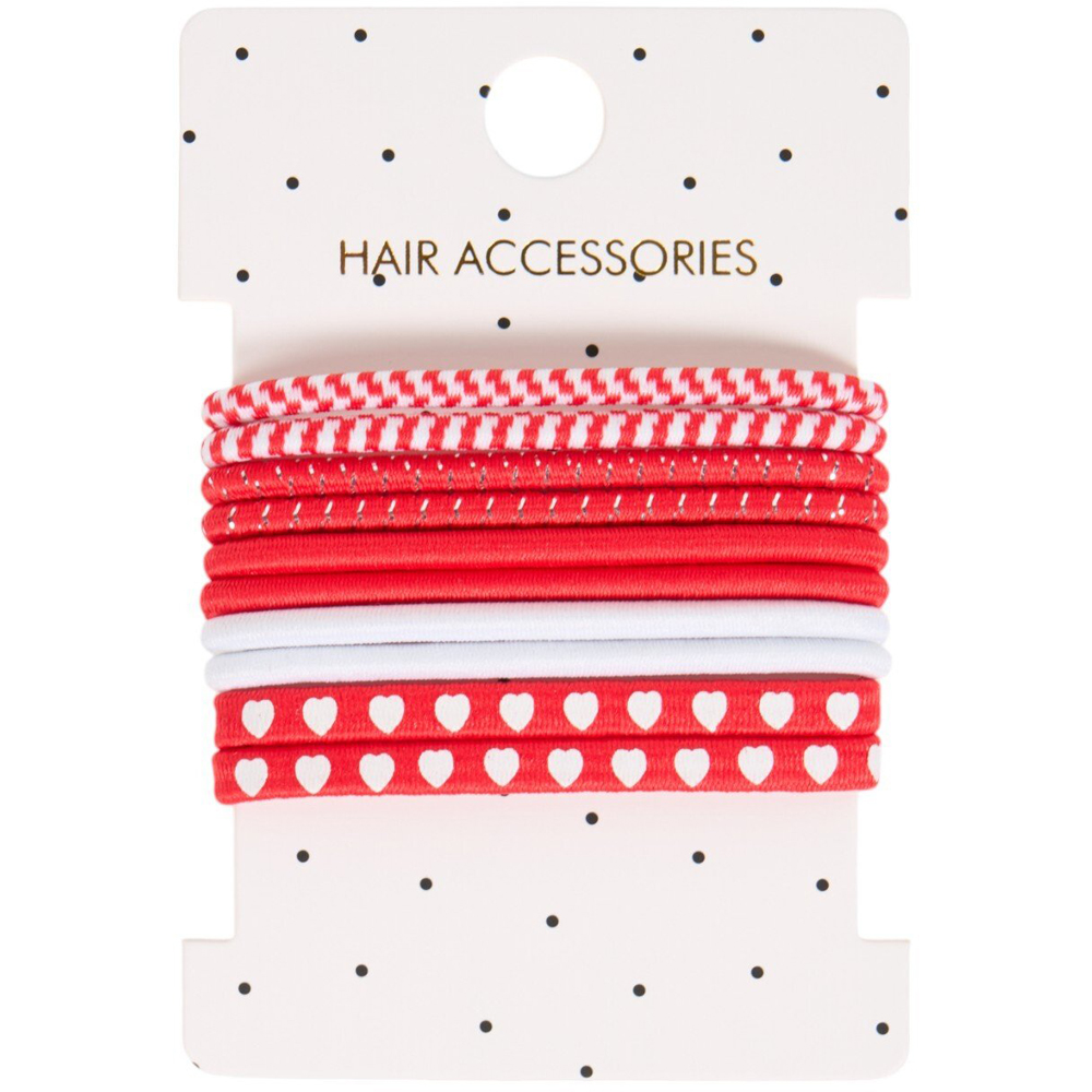 Pack of 10 Hair Elastics Red Image 2